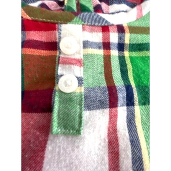 Jammies for your Families Girls Night Gown Plaid Red Green White Blue Size M 8 - Picture 2 of 5